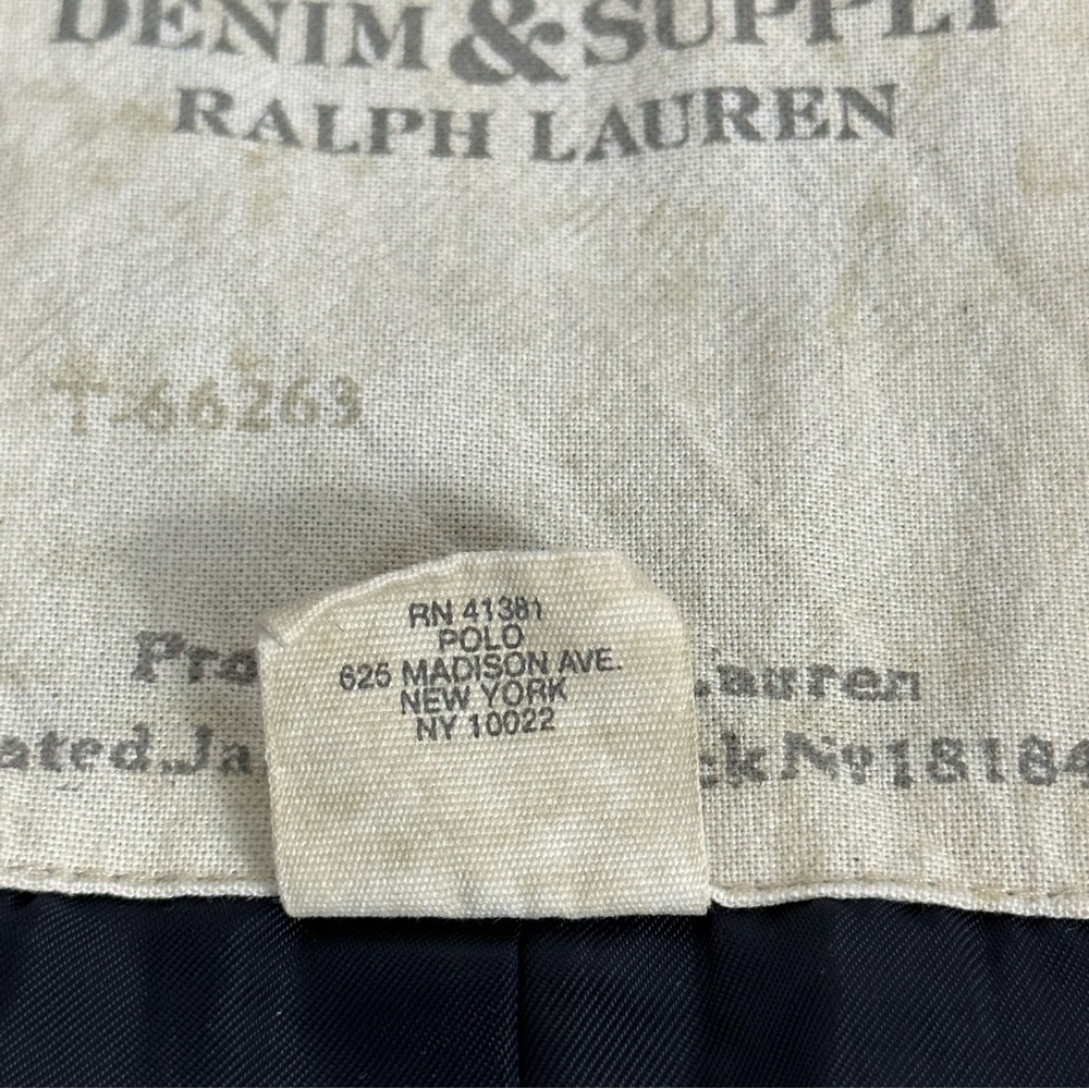 DENIM & SUPPLY RALPH LAUREN cropped blue jean jacket VINTAGE double breasted M - Picture 8 of 12